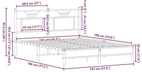 Πλαίσιο Κρεβατιού Χωρ. Στρώμα Sonoma Δρυς 140x190εκ. Επ. Ξύλο - Καφέ