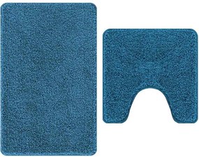 vidaXL Σετ Μάτ Μπάνιου Αντιολισθητικό 2 pcs Μπλε PP