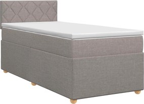 vidaXL Κρεβάτι box spring με στρώμα Taupe 100 x 200 cm Ύφασμα