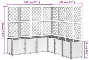 ΖΑΡΝΤΙΝΙΕΡΑ ΚΗΠΟΥ ΜΕ ΚΑΦΑΣΩΤΟ ΜΑΥΡΗ 160 X 160 X 140 ΕΚ. ΑΠΟ PP 367883