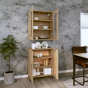 vidaXL Ντουλάπι Sonoma δρυς 69,5 x 34 x 180 εκ. από Επεξεργασμένο Ξύλο