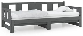 vidaXL Καναπές Κρεβάτι Συρόμενος Γκρι 2x(80x200) εκ. από Μασίφ Πεύκο