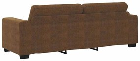 vidaXL Καναπές 3 pcs Καφέ Ύφασμα μείγματος λινών