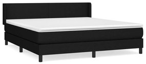 vidaXL Κρεβάτι Boxspring με Στρώμα Μαύρο 180x200 εκ. Υφασμάτινο