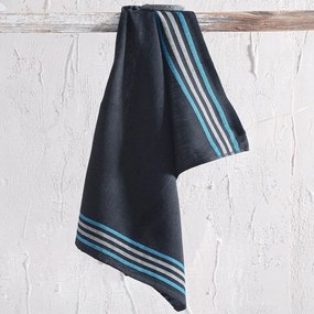 Πετσέτα Κουζίνας Terra Black-Blue Ρυθμός 50x70cm 100% Cotton