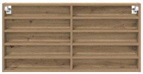 vidaXL Βιτρίνα με ράφι Επιτοίχιο Άλλο artisan δρυς 100 x 8.5 x 50 cm