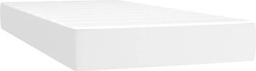 vidaXL Κρεβάτι Boxspring με Στρώμα Λευκό 100x200εκ.από Συνθετικό Δέρμα