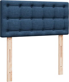 vidaXL Κρεβάτι Boxspring με Στρώμα Μπλε 90x190 εκ.Υφασμάτινο