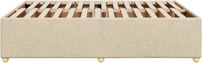 vidaXL Σκελετός Κρεβατιού Χωρίς Στρώμα Κρεμ 140x190 εκ. Υφασμάτινο