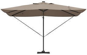 vidaXL Ομπρέλα με βραχίονα Roma με LEDs Ταμπά 352x251x265 cm Αλουμίνιο