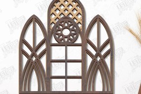 Intra απο ξύλο plywood Χρώμα wenge 3mm-4mm πάχος - Γοτθικό πλαίσιο παραθύρου | Γοτθικό στυλ | CNC Δίασταση 20x25 cm INTRAFABR-67519168