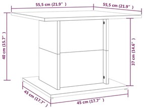 Τραπεζάκι Σαλονιού Γκρι Σκυροδ. 55,5x55,5x40 εκ. Επεξεργ. Ξύλο - Γκρι