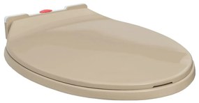 VidaXL Κάλυμμα Λεκάνης με Soft Close & Quick Release Οβάλ Μπεζ