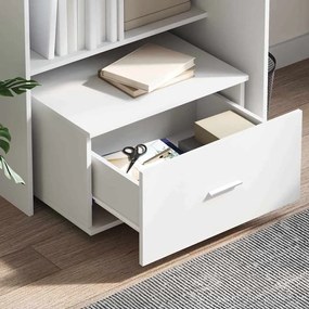 vidaXL Γραφείο με ράφι Λευκό 131,5 x 50 x 106,5 εκ. Επεξεργασμένο ξύλο