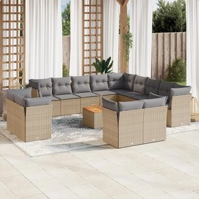 vidaXL Patio Sofa Set 7-θέσια Μίξη μπεζ και ανοιχτό γκρι