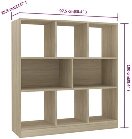 vidaXL Βιβλιοθήκη Χρώμα Sonoma Δρυς 97,5x29,5x100 εκ. από Επεξ. Ξύλο