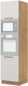 Επιδαπέδιο ντουλάπι φούρνου ψηλό Modena K23-60-RM-Καρυδί - Γκρι ανοιχτό - 60.00Χ60.00Χ235.00cm