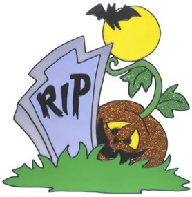 Glitter Halloween Window Sticker 25cm 1175W - 311867b