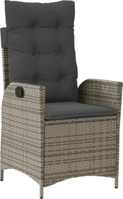 vidaXL Σετ Τραπεζαρίας Κήπου 7 τεμ. Γκρι Συνθ. Ρατάν με Μαξιλάρια