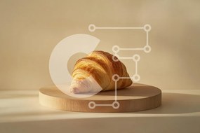 Intra Συλλεκτικό Ξύλινο Παζλ Plywood  4mm - Κρουασάν σε ξύλινη σανίδα Σε Ξύλινο Κουτί - Διαστάσεις: 10x10 cm – 25 κομμάτια