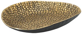 Artekko Croco Διακοσμητική Πιατέλα Μέταλλο Μαύρο Χρυσό (38x26x7)cm Artekko LB78227-GOLD