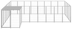 vidaXL Σπιτάκι Σκύλου Ασημί 10,89 μ² Ατσάλινο