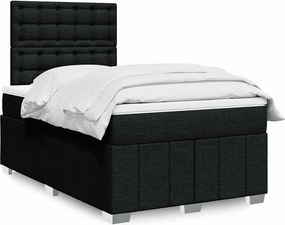 vidaXL Κρεβάτι Boxspring με Στρώμα Μαύρο 120x190 εκ. Υφασμάτινο