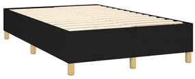 vidaXL Κρεβάτι Boxspring με Στρώμα Μαύρο 120x200 εκ. Υφασμάτινο