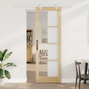 vidaXL Συρόμενη Πόρτα  με Σετ Υλικών 78x232 cm Μασίφ Ξύλο Πεύκου