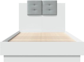 vidaXL Πλαίσιο Κρεβατιού με Κεφαλάρι Λευκό 75x190 εκ. Επεξ. Ξύλο