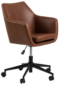 Καρέκλα γραφείου Oakland 190, Καφέ, Μαύρο, 91x58x58cm, 9 kg, Με μπράτσα, Με ρόδες, Μηχανισμός καρέκλας: Economic | Epipla1.gr