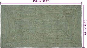 vidaXL Χαλί Περιοχής Λαδί 80 x 150 cm Γιούτα