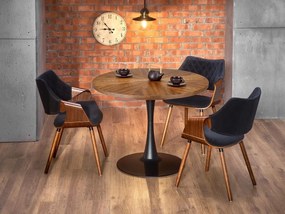 Τραπέζι Houston 894, Καρυδί, Μαύρο, 75cm, 27 kg, Ινοσανίδες μέσης πυκνότητας, Φυσικό ξύλο καπλαμά, Μέταλλο | Epipla1.gr