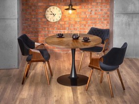 Τραπέζι Houston 894, Καρυδί, Μαύρο, 75cm, 27 kg, Φυσικό ξύλο καπλαμά, Ινοσανίδες μέσης πυκνότητας, Μέταλλο | Epipla1.gr