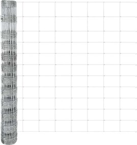 vidaXL Περίφραξη αγρού Ασημί 25 x 1,2 μ Γαλβανισμένος χάλυβας