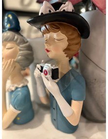 TRAVEL GIRL 6 DECO POLYRESIN ΠΟΛΥΧΡΩΜΟ 14,5x14xH33,5cm - 020796