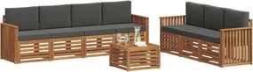vidaXL Σετ Καναπέ 8 pcs Φυσικό και Ανθρακί Στερεό Ξύλο Ακακίας