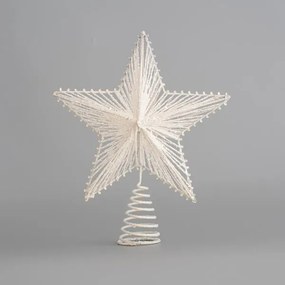 Eurolamp Κορυφή Δέντρου Αστέρι Με Σύρμα 30x25cm Λευκό 600-45465