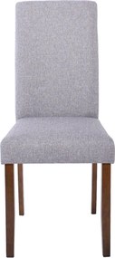 OPTIMAL Καρέκλα Τραπεζαρίας, Απόχρωση Καρυδί Ύφασμα Γκρι   2τμχ