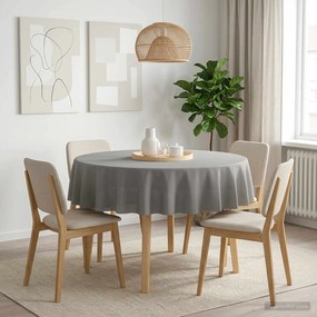 vidaXL Ύφασμα Τραπέζης 5 τμχ. Ανοιχτό γκρι Διάμ. 160 cm Πολυεστέρας
