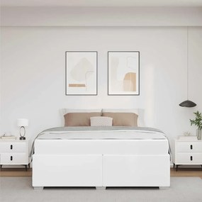 vidaXL Σκελετός Κρεβατιού με στρώμα Λευκό 160 x 200 cm ύφασμα