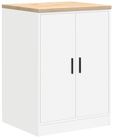 vidaXL ντουλάπι αποθήκευσης γκαράζ Λευκό 60x51x85 εκ μασίφ ξύλο πεύκο