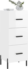 vidaXL Ντουλάπι Γυαλιστερό Λευκό 34,5x34x90 εκ. Επεξεργασμένο Ξύλο