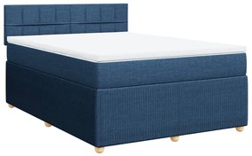 ΚΡΕΒΑΤΙ BOXSPRING ΜΕ ΣΤΡΩΜΑ ΜΠΛΕ 140X200 ΕΚ. ΥΦΑΣΜΑΤΙΝΟ 3287485