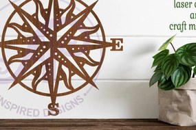 Intra απο ξύλο plywood 3mm-4mm πάχος – Επιγραφή τοίχου Sun Compass, Αρχείο. Δίασταση 40x30 cm INTRAFABR-81153424