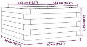 Ζαρντινιέρα Κήπου 50x50x23 εκ. από Μασίφ Ξύλο Ψευδοτσούγκας - Καφέ