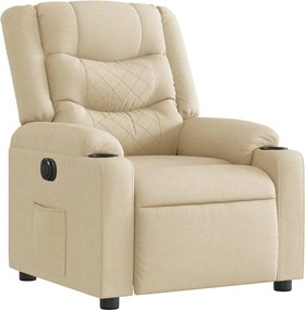 vidaXL Πολυθρόνα Ανακλινόμενη Ηλεκτρική Κρεμ Υφασμάτινη