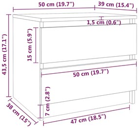 ΚΟΜΟΔΙΝΑ 2 ΤΕΜ. ΚΑΦΕ ΔΡΥΣ 50X39X43,5 ΕΚ. ΑΠΟ ΕΠΕΞΕΡΓΑΣΜΕΝΟ ΞΥΛΟ 815827