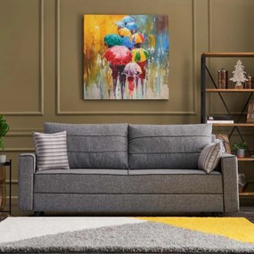 Καναπές - κρεβάτι Ece Megapap τριθέσιος υφασμάτινος χρώμα γκρι 215x90x88εκ. - Ύφασμα - PRGP043-0066,5