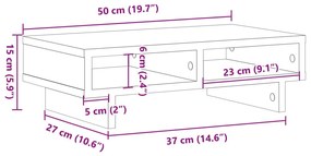 Βάση Οθόνης Αρτισιανή Δρυς 50x27x15 εκ. από Επεξ. Ξύλο - Καφέ